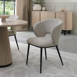 Bentley Designs Luca Set of 2 Light Grey Faux Leather Upholstered Dining Chair - Cream - Wilko - thumbnail 6