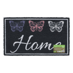 JVL Home Butterflies Latex Coir Door Mat 40 x 70cm - Purple - JVL Homewares - Wilko - thumbnail 4