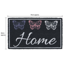 JVL Home Butterflies Latex Coir Door Mat 40 x 70cm - Purple - JVL Homewares - Wilko - thumbnail 7
