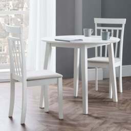 Julian Bowen Coast 2 Seater White Dropleaf Table Set - Wilko - thumbnail 1