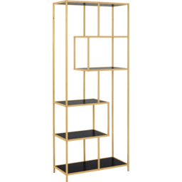 Florence Seaford 5 Shelf Black and Gold Metal Bookcase - Furniture To Go - Wilko - thumbnail 3