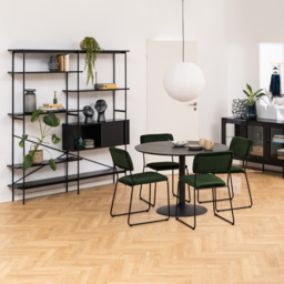Florence Ibiza Round 4 Seater Dining Table Black Ash and Matt Black - Furniture To Go - Wilko - thumbnail 7