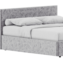 Vida Designs Veronica Double Silver Velvet Ottoman Bed - Wilko - thumbnail 4