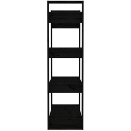 vidaXL 4 Shelf Black Solid Pine Wood Bookcase - Size: 125 x 80 x 35cm - Wilko - thumbnail 6