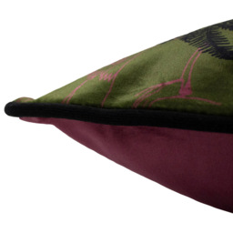 Paoletti Khaki Tropical Cheetah Velvet Touch Piped Cushion - Size: 45 x 45 cm - Green - Wilko - thumbnail 5