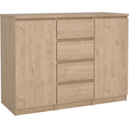 Florence 2 Door 4 Drawer Jackson Hickory Oak Sideboard - Size: 50 x 120.8 x 90.7cm - Wood - Furniture to Go - Wilko - thumbnail 3
