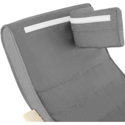 tectake Onda Light Grey Rocking Chair with Adjustable Footrest - Size: Single - Wilko - thumbnail 6