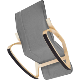 tectake Onda Light Grey Rocking Chair with Adjustable Footrest - Size: Single - Wilko - thumbnail 5