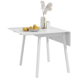 HOMCOM 4 Seater White Folding Drop Leaf Dining Table - Wilko - thumbnail 3