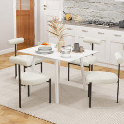 HOMCOM 4 Seater White Folding Drop Leaf Dining Table - Wilko - thumbnail 6