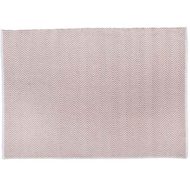 Hug Rug Rose Woven Herringbone Rug 80 x 150cm - Pink - Wilko - image 1