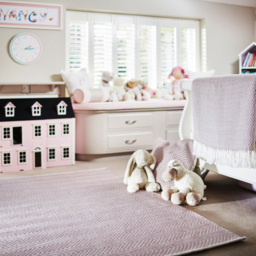 Hug Rug Rose Woven Herringbone Rug 80 x 150cm - Pink - Wilko - thumbnail 4