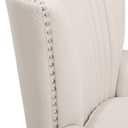Living and Home Channel Beige Deep Cushioned Armchair with Nailhead Trim - Size: Single - Wilko - thumbnail 6