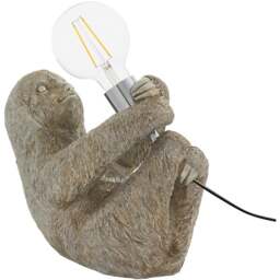 Merano Andria Vintage Silver Paint and Chrome Sloth Table Lamp - Size: 14.5 x 28 x 23cm - Wilko