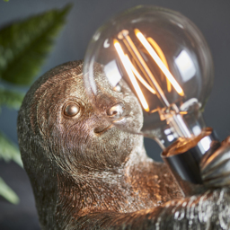 Merano Andria Vintage Silver Paint and Chrome Sloth Table Lamp - Size: 14.5 x 28 x 23cm - Wilko - thumbnail 5