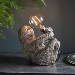 Merano Andria Vintage Silver Paint and Chrome Sloth Table Lamp - Size: 14.5 x 28 x 23cm - Wilko - thumbnail 3