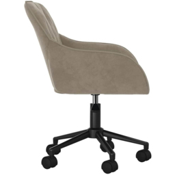 vidaXL Light Grey Velvet Height-Adjustable Swivel Office Chair with Wheels - Size: 72 x 56 x 61.5cm - Wilko - thumbnail 5