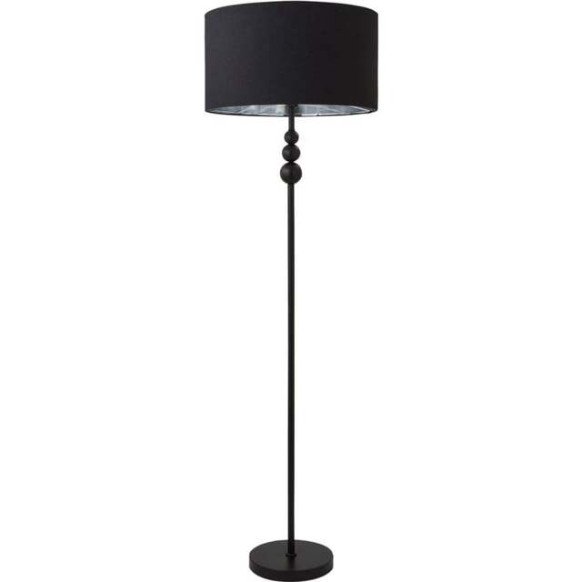 ValueLight Marissa Black Velvet Chrome Inner Shade Black Stacked Ball LED Floor Lamp - Size: 145 x 45 x 45cm - ValueLights - Wilko - image 1