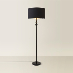 ValueLight Marissa Black Velvet Chrome Inner Shade Black Stacked Ball LED Floor Lamp - Size: 145 x 45 x 45cm - ValueLights - Wilko - thumbnail 6