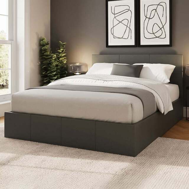GFW Small Double Grey Side Lift Ottoman Bed - Wilko - image 1