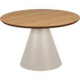 Florence Soli Oak and Grey Low Round Coffee Table 65 x 43cm - Size: 43 x 65 x 65cm - Multi - Furniture To Go - Wilko - thumbnail 3