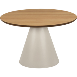 Florence Soli Oak and Grey Low Round Coffee Table 65 x 43cm - Size: 43 x 65 x 65cm - Multi - Furniture To Go - Wilko - thumbnail 4