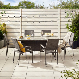 Furniturebox Dominica 6 Seater Garden Dining Set Grey - Wilko - thumbnail 7