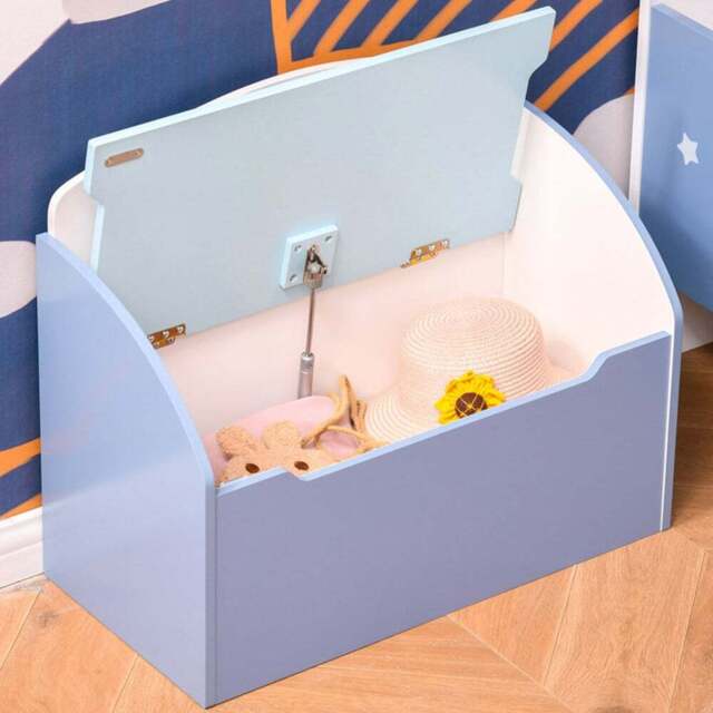 Playful Haven Blue Kids Storage Chest Bench - Size: 60 x 30 x 50cm - Wilko - image 1