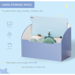 Playful Haven Blue Kids Storage Chest Bench - Size: 60 x 30 x 50cm - Wilko - thumbnail 5
