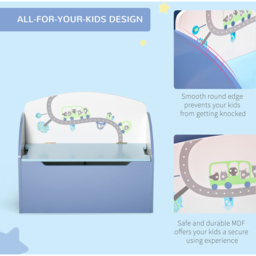 Playful Haven Blue Kids Storage Chest Bench - Size: 60 x 30 x 50cm - Wilko - thumbnail 6