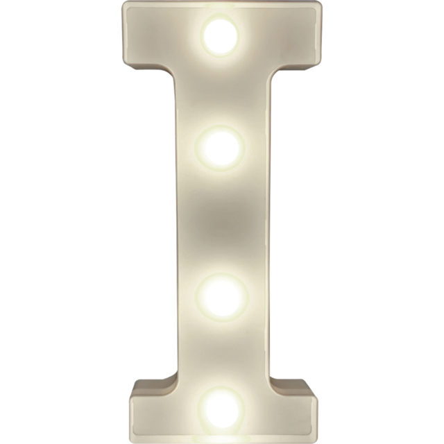St Helens Battery Operated 3D LED Letter I Light - Size: 14 x 3 x 22cm - White - Wilko - image 1