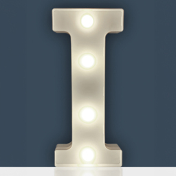 St Helens Battery Operated 3D LED Letter I Light - Size: 14 x 3 x 22cm - White - Wilko - thumbnail 3
