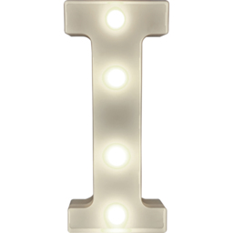 St Helens Battery Operated 3D LED Letter I Light - Size: 14 x 3 x 22cm - White - Wilko