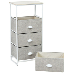 Costway 4 Drawer 3/4 Fabric Bedside Storage Cabinet with Foldable Drawers - Size: 103 x 36 x 10cm - White - Wilko - thumbnail 3