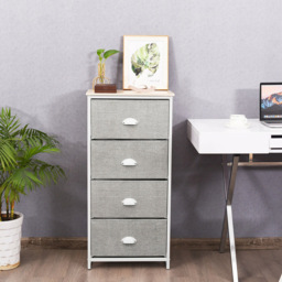 Costway 4 Drawer 3/4 Fabric Bedside Storage Cabinet with Foldable Drawers - Size: 103 x 36 x 10cm - White - Wilko - thumbnail 5