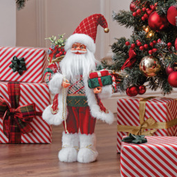 The Christmas Workshop Standing Santa Claus Decoration with Gift Sack 2ft - Size: 64 x 25 x 17cm - Red - Wilko - thumbnail 3