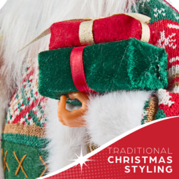 The Christmas Workshop Standing Santa Claus Decoration with Gift Sack 2ft - Size: 64 x 25 x 17cm - Red - Wilko - thumbnail 5