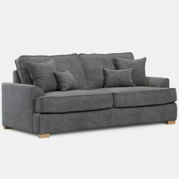 Alba City 3 Seater Steel Fabric Sofa - Grey - Wilko - thumbnail 3