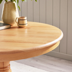 Furniturebox Bodmin Marros 4 Seater Round Wooden Dining Set Oak Effect - Brown - Wilko - thumbnail 4