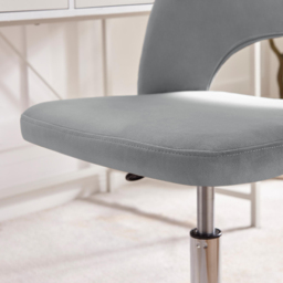 Furniturebox Courtez Grey Velvet and Silver Office Chair - Size: 54 x 46 x 54cm - Wilko - thumbnail 6