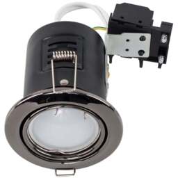 ValueLights Black Chrome Cool White LED Tiltable Ceiling Downlight 10 Pack - Size: 11 x 10.5 x 10.5cm - Wilko