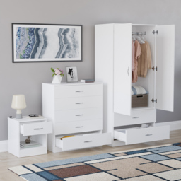 Vida Designs Riano White 3 Piece Bedroom Furniture Set - Wilko - thumbnail 6