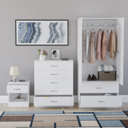 Vida Designs Riano White 3 Piece Bedroom Furniture Set - Wilko - thumbnail 4