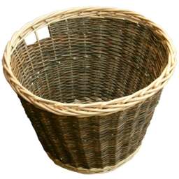 Red Hamper Round Rustic Log Basket - Size: 38 x 50 x 50cm - Brown - Wilko - thumbnail 1
