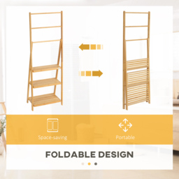 Portland Kleankin Freestanding Natural Bamboo Towel Rack - Size: 53 x 30.5 x 152cm - Brown - Wilko - thumbnail 7