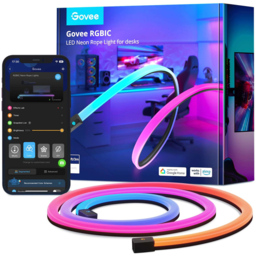 Govee RGBIC LED Smart Gaming Table Neon Rope Light 3m - Size: 24 x 22 x 9cm - Multi - Wilko - thumbnail 4