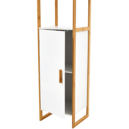 H&O Direct Single Door 2 Shelf Tall Bathroom Storage Cabinet - Size: 148 x 33 x 30cm - White - Wilko - thumbnail 5