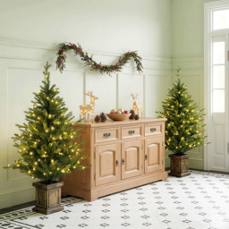 Everglow Artificial Potted Christmas Tree with LEDs 4ft 2 Pack - Green - Wilko - thumbnail 4