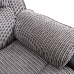 Furniture Online Postana 3 Seater Grey High Back Jumbo Cord Manual Recliner Sofa - Wilko - thumbnail 7