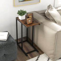Costway Rustic Brown C Shaped End Table - Size: 45 x 25 x 64cm - Wilko - thumbnail 5